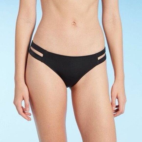 Shade & Shore Other - Shade & shore Women's black Strappy Side Cheeky Bikini Bottom size M